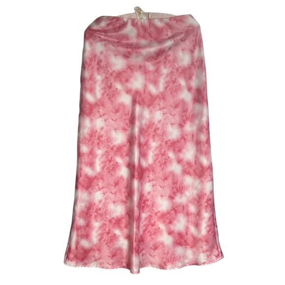 Altar’d State- Midi Silky Slip Skirt- Pink and white - Size Medium- tie dye - Picture 4 of 8